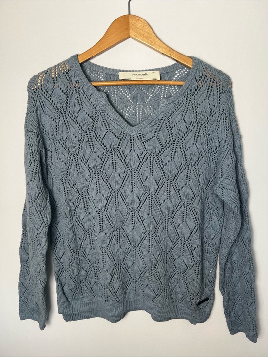 Peace Love World Sweaters - Peace Love World Women’s Blue Knit Boho Sweater Small